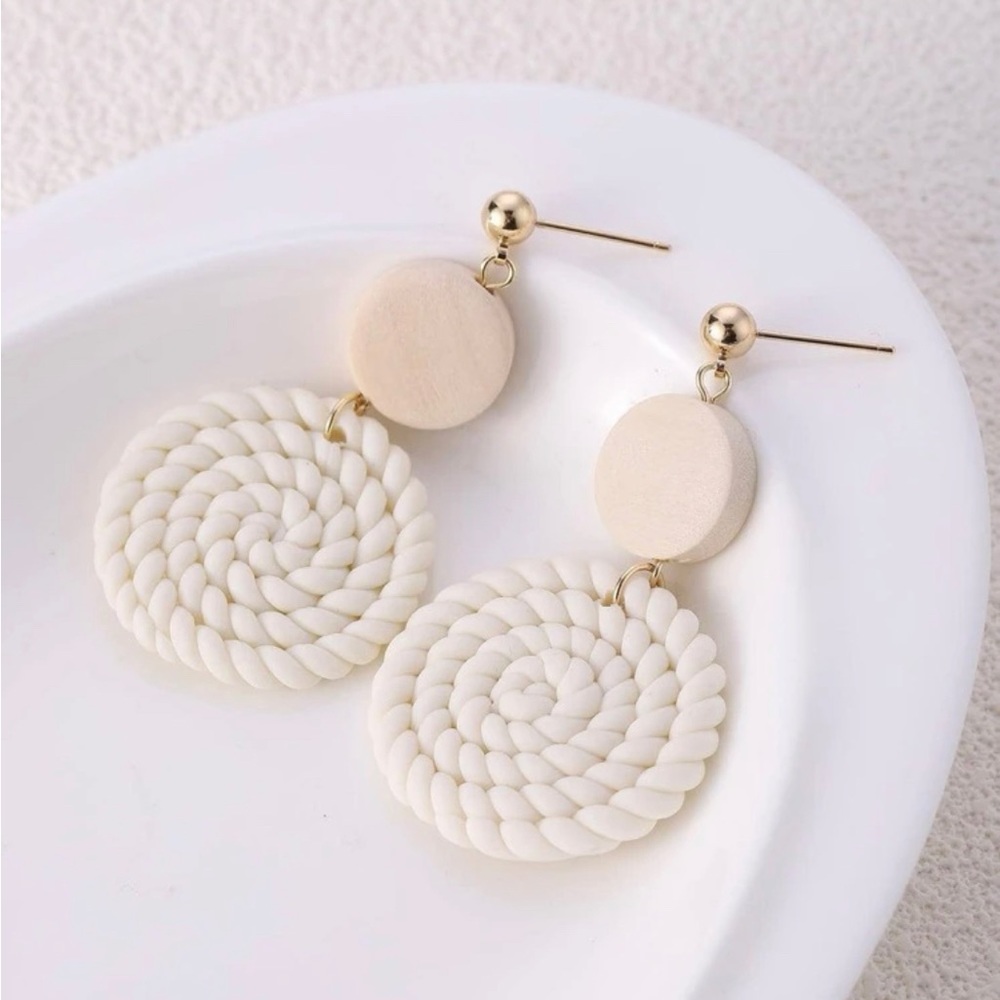 Never worn rattan drop earrings